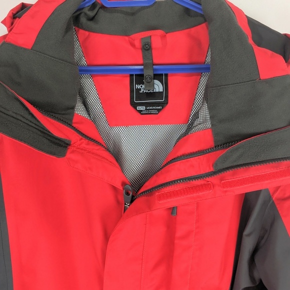 Men's North Face XL Jacket Red Gray Shell - Picture 3 of 8